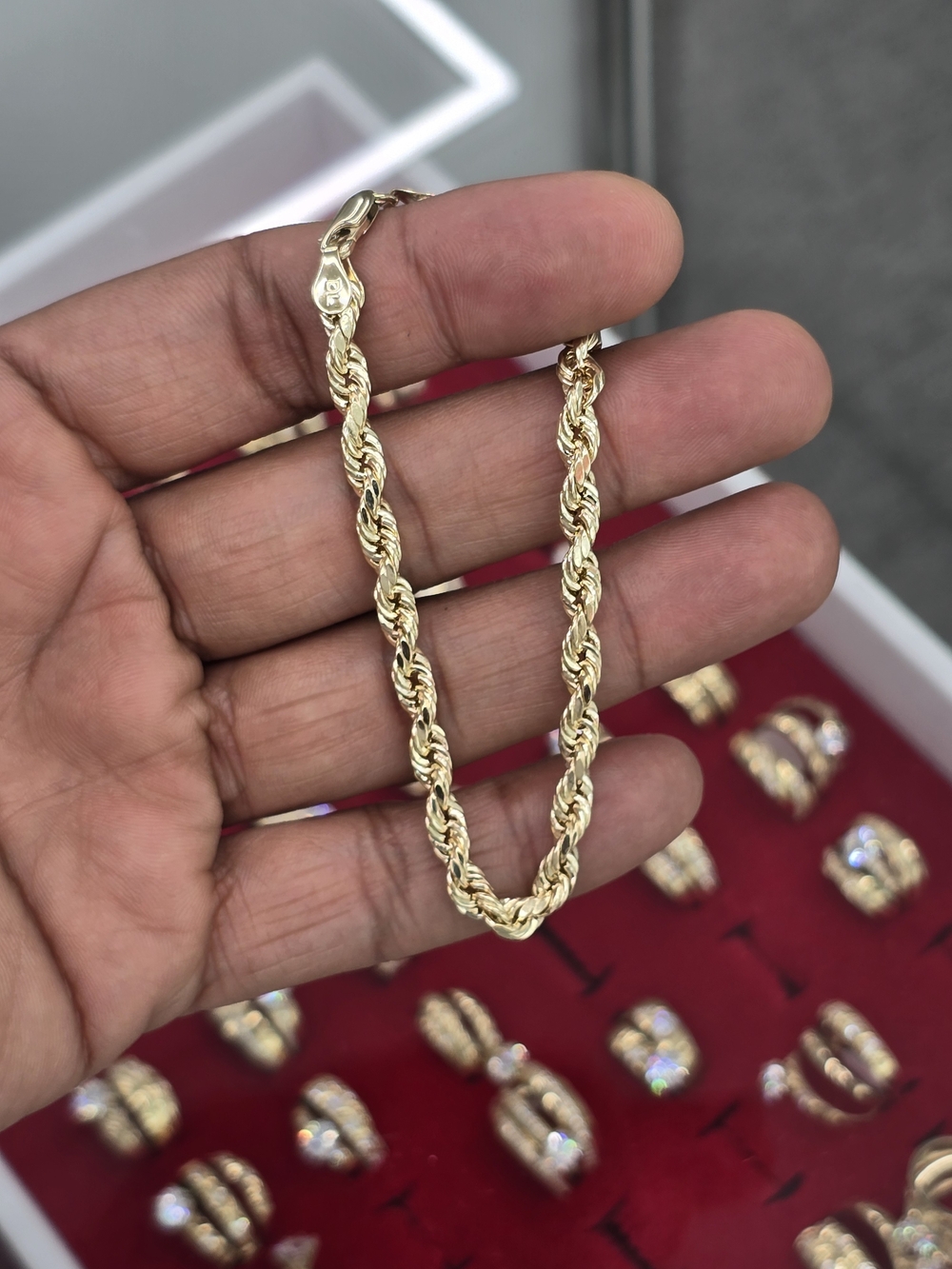 10k Real Gold Rope Chain 5mm 8 Inches - Picture 5 of 9